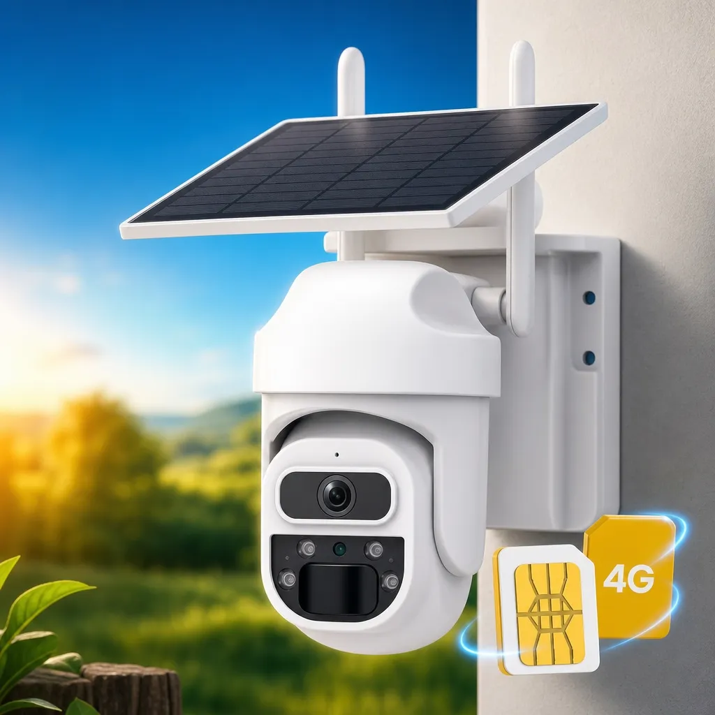 Câmera solar com bateria e chip 4G