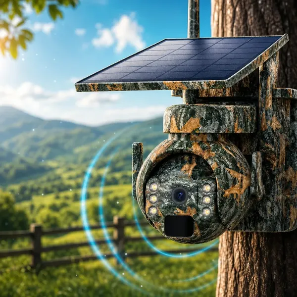 Câmera camuflada solar com bateria e chip 4G